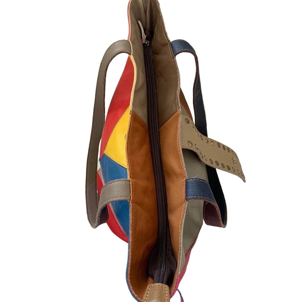 Ameri Leather Thea Multicolor Colorblock Leather … - image 7